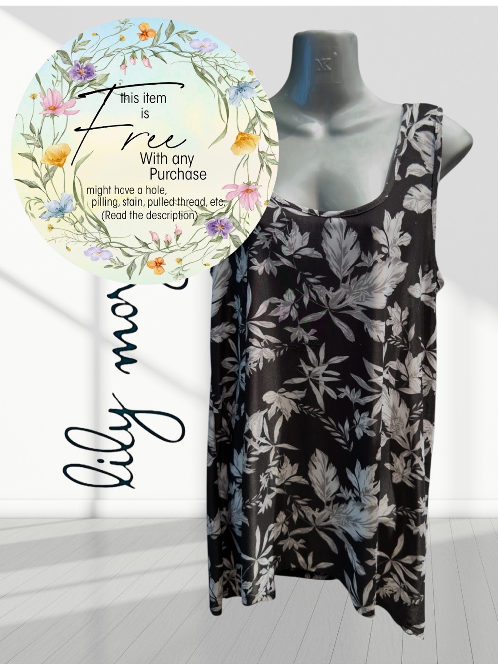 😲 Free W/Purchase (see description)
Lily Morgan Black & White Floral Tank